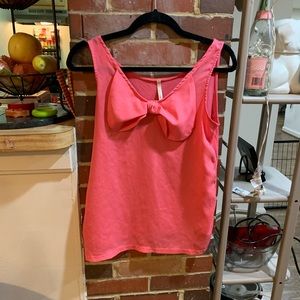 ModCloth | Coral Sleeveless Blouse with Bow